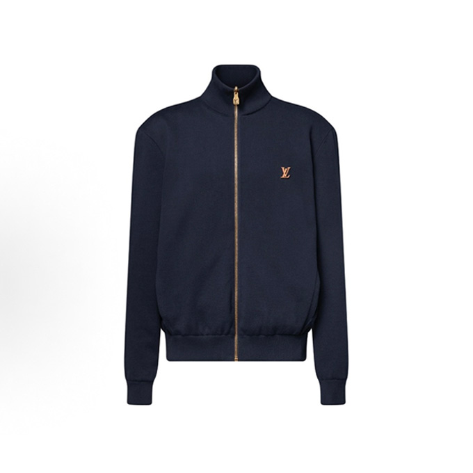 lv louis vuitton leather logo reversible full zip jacket